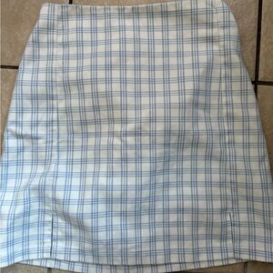 Brandy Melville Light Blue and White Checkered Pencil Skirt